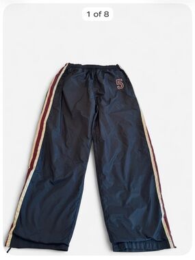 Arizona Jean Company Vintage-Style Men’s Wind Track Pants Size Large Navy Burgdy